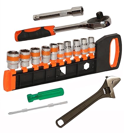 Digital Craft Car Repair Tool Ratchet Wrench and Extension Bar Tool CR-V Socket Set 12pcs 1/2 Inch Ratchet Socket Set,10
