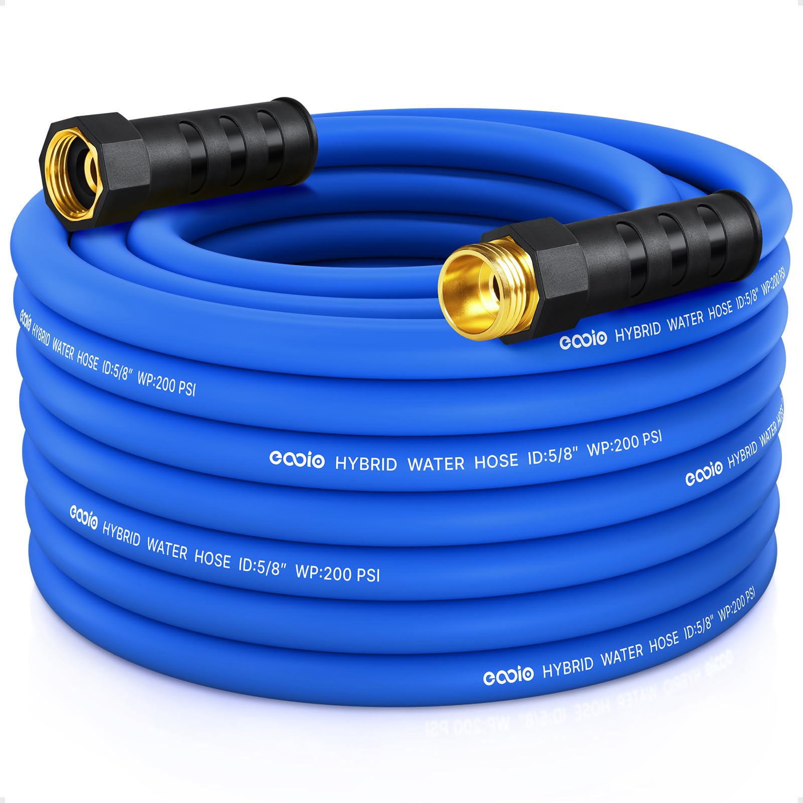 Heavy Duty Garden Hose 50ft, Non-Expanding Flexible Water Hose, Kink Resistant Lightweight Hybrid Hose, Leakproof Hose Male to Female Fittings