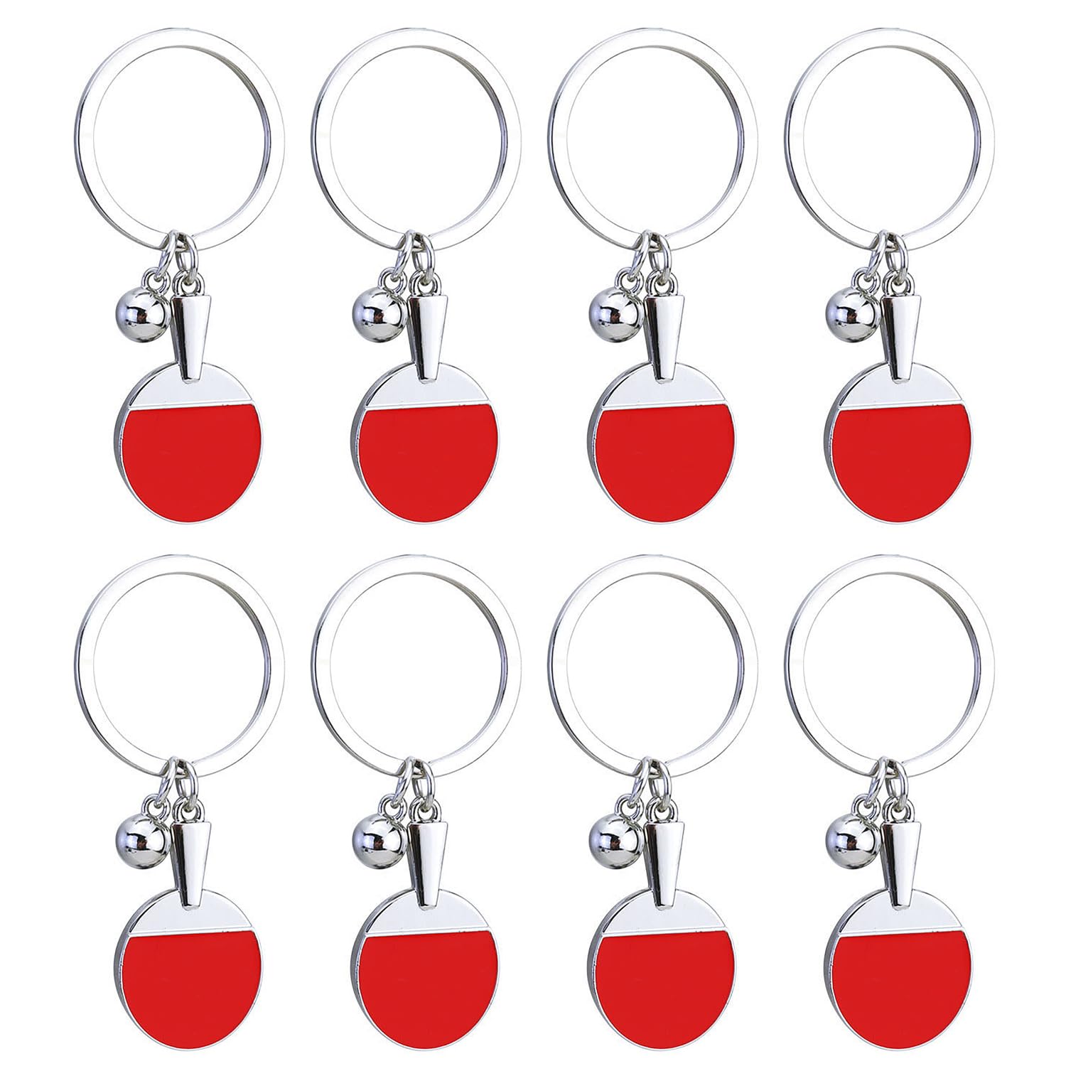 6 Stks Tennisbal Sleutelhanger Sleutelhanger Sleutelhanger Creatief Spelen Tennisbal Sleutelhanger Metalen Sleutelhangers Mode Opknoping Decoratie voor Sleutels, Ambachten DIY