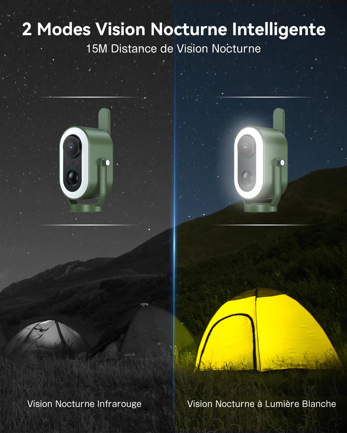Xega 4G LTE Caméra Surveillance Magnétique avec Carte SIM Portable | 2K HD Caméra de Surveillance 6,000mAh Batterie PIR Détection Humaine pour RV/Camping/Voyage IP65