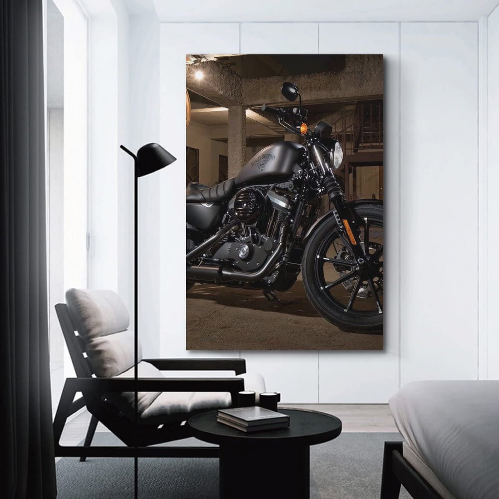 Poster vintage per motociclette Harley Davidson Iron 883 Cafe Racer Poster decorativo su tela da parete e stampa artistica moderna per camera da letto, 60 x 90 cm