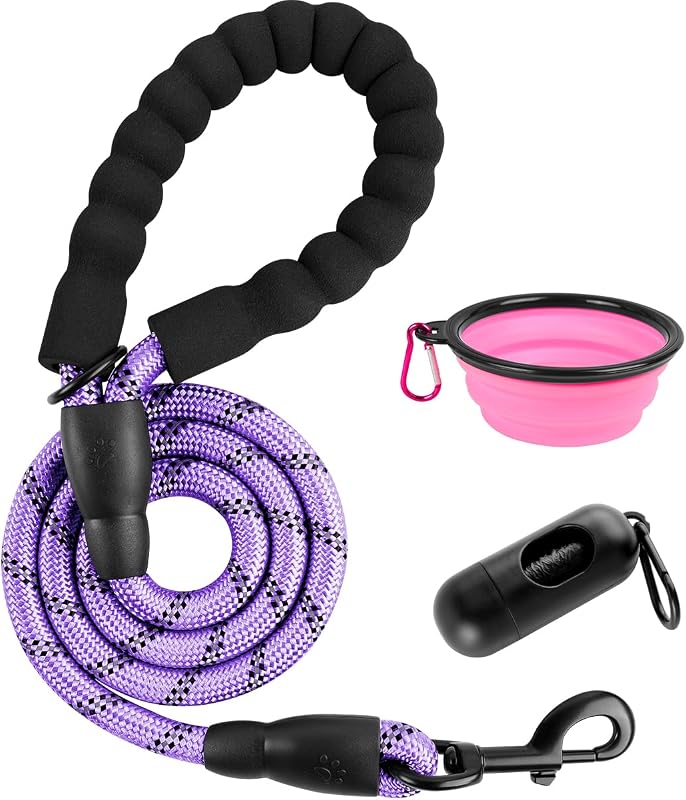 Guia para Cães Médios e Grandes BARKBAY com Corda de Nylon e Pegador Acolchoado, 1,22 m