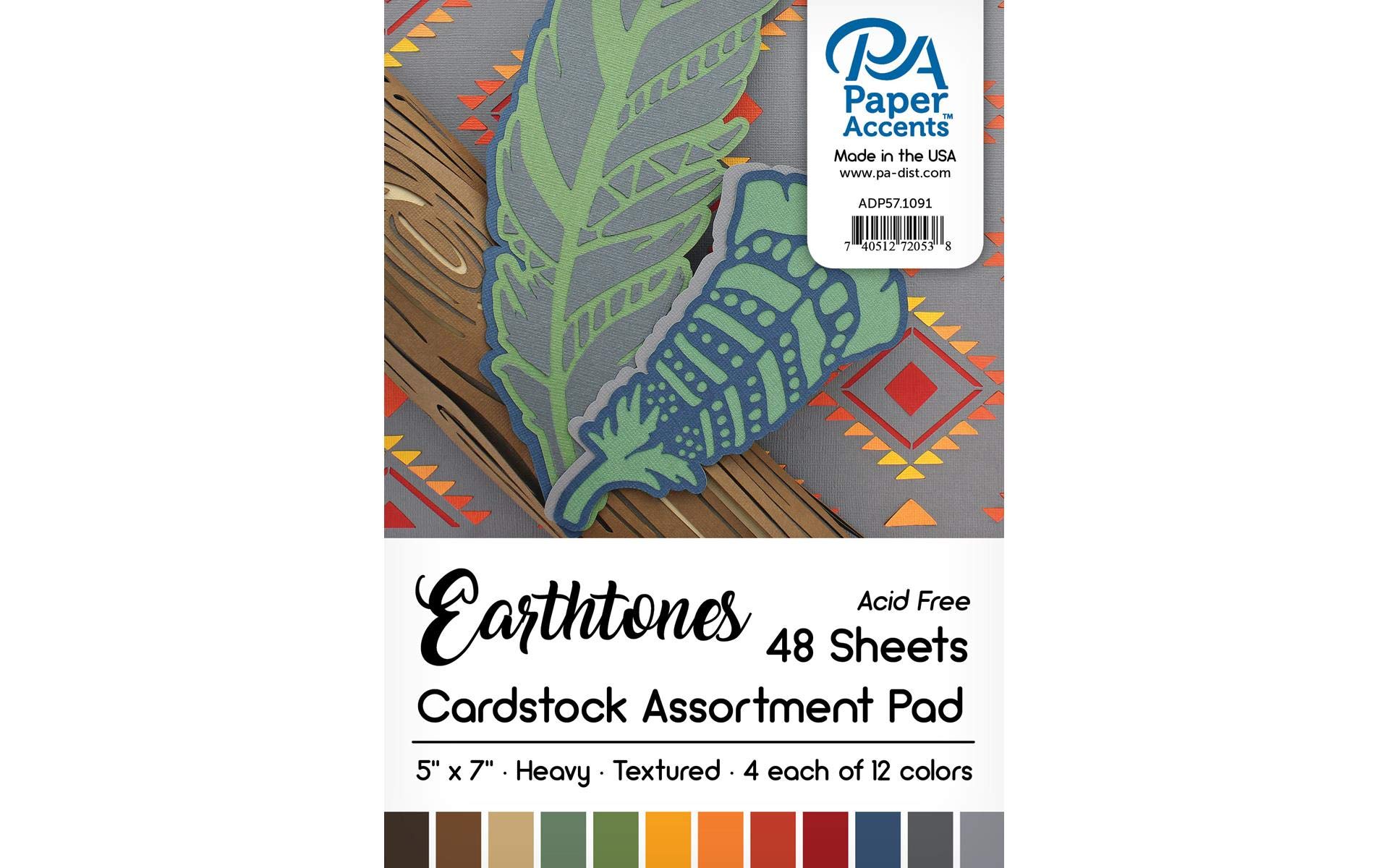 Accent Design Paper AccentsCardstock Pad 5x7 48pc Earthtone Assortment
