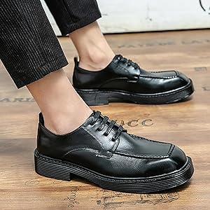 Amazon.com | Men's Square Toe Thick Sole Lace Up Derby Shoes Amazon.com | Men's Square Toe Thick Sole Lace Up Derby Shoes