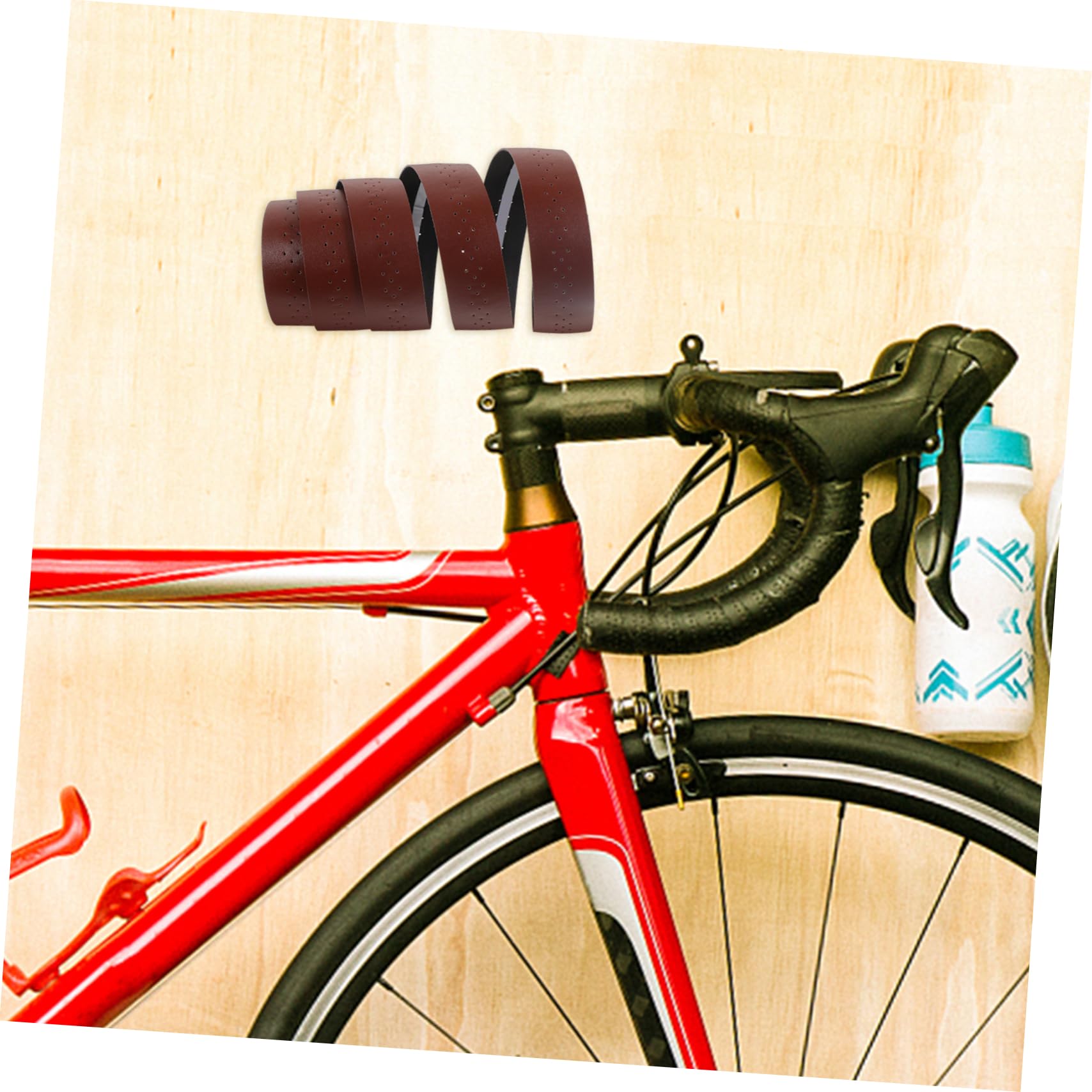 ifundom 5 Juegos De Carretera Cinta De Manillar De Ciclismo Cinta De Carretera Cinta De Mango De Bicicleta Cinta De Manillar Bicicleta De Carretera Apretones Metal Marrón