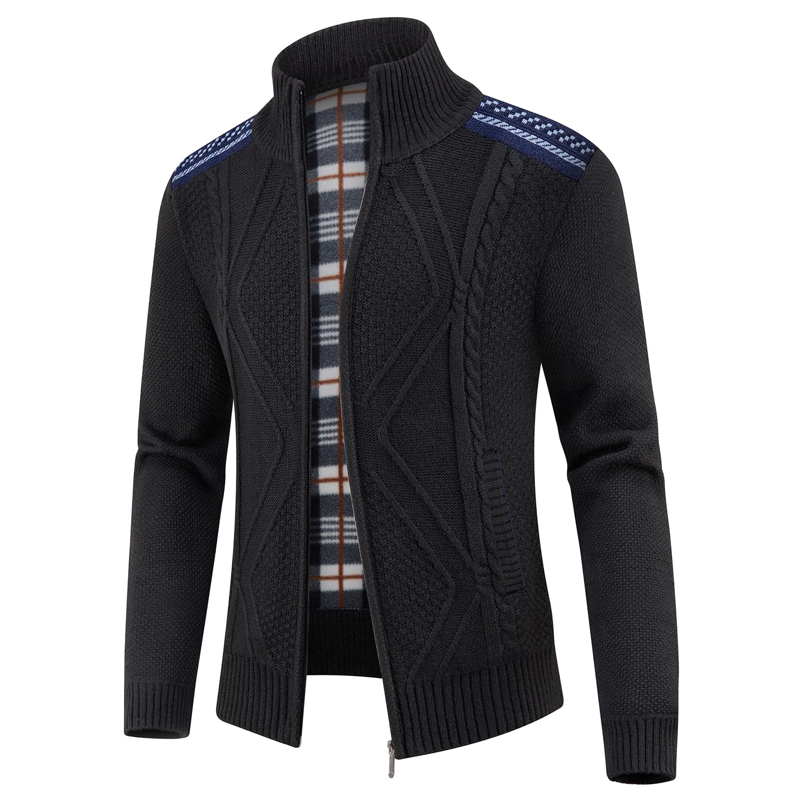 KUDORO Strickjacke Trachtenjacke Herren Cardigan mit Reißverschluss