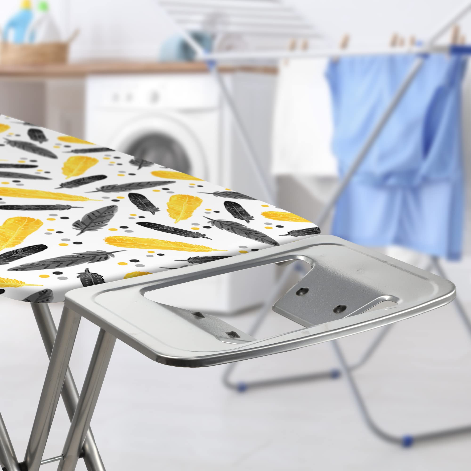 KADAX Bügelbrett 105 x 30 cm, Dampfbügeltisch mit Antirutschfüßen, höhenverstellbares Bügelbrett mit ab-nehmbaren Überzug, Bügeltisch für Dampfbügeleisen
