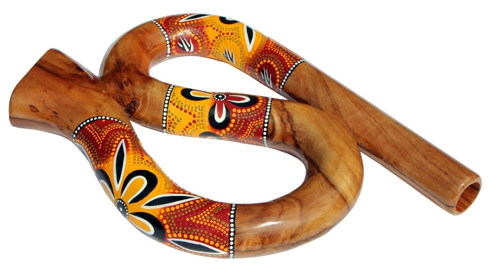 Didgeridoo Didgeridoo Didge Did104 Corne de voyage ronde Jaune/orange