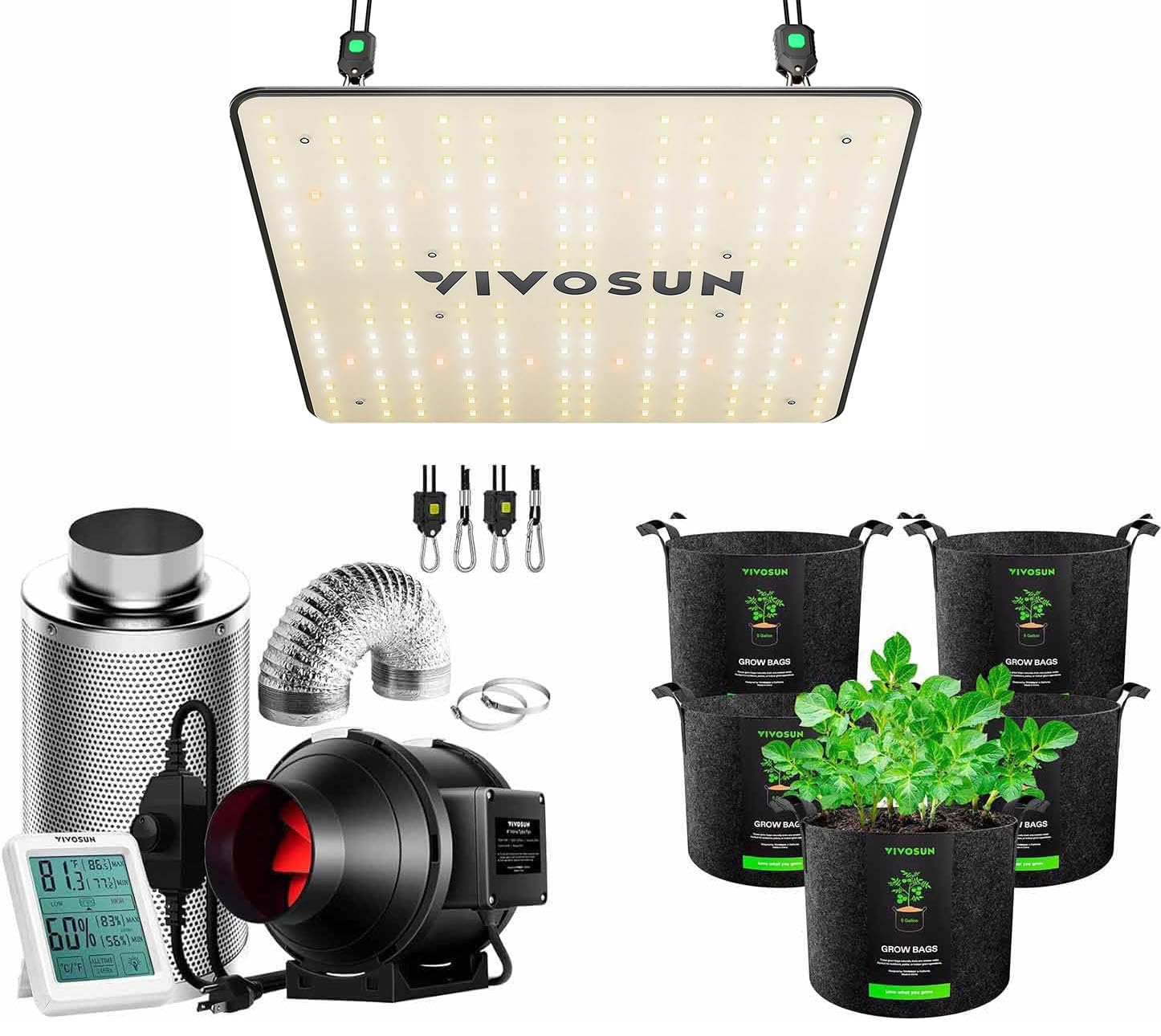 Amazon.com: VIVOSUN VS1000 LED Grow Light with 4 Inch 190 CFM