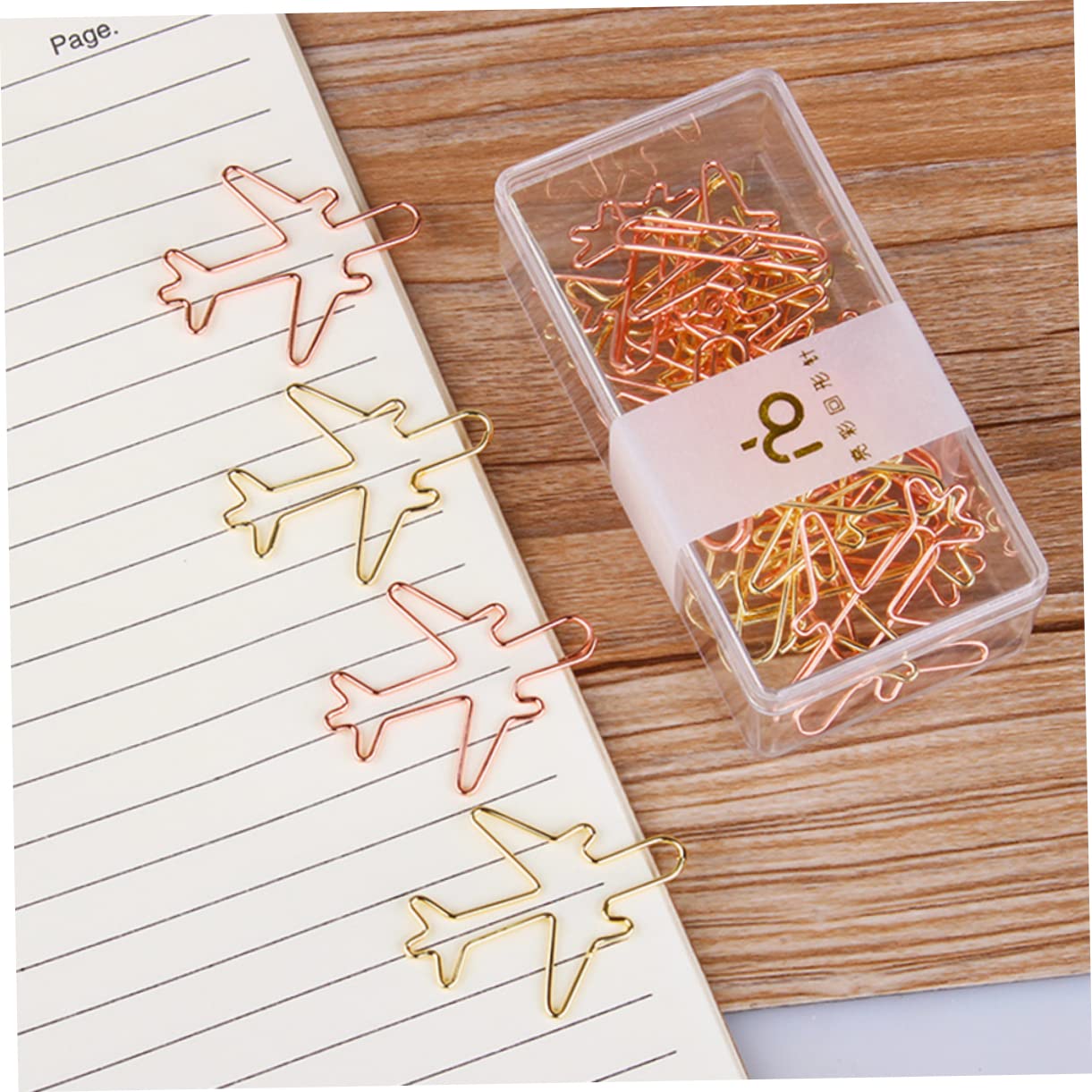Lurrose Lot de 5 Pinces à Marque-page Pratiques Élégantes en Forme Davion Trombones Papeterie Robuste Indispensable pour La Maison Le Bureau Lécole Pièces X 5