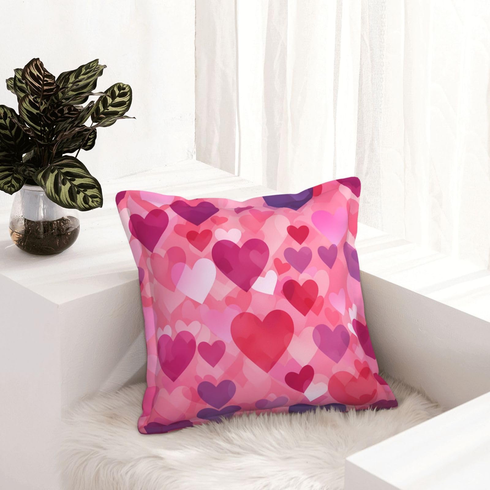 Housse de coussin en similicuir rose de qualité supérieure pour salon moderne