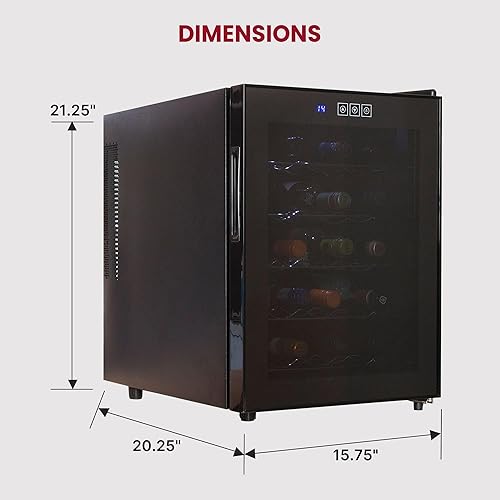 Miniatura 7 de Koolatron Refrigerador de vino, enfriador de vino, gabinete de vino de 20 botellas para champán, vino tinto y blanco, bodega independiente para bar,