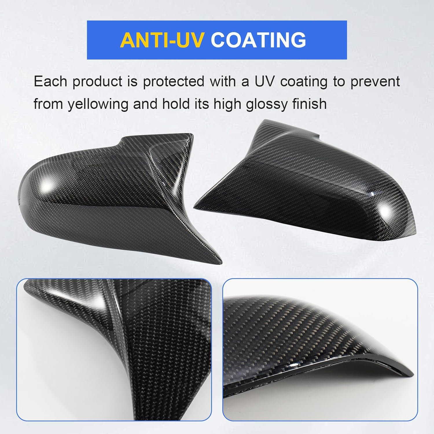 Real Carbon Fiber Mirror Covers Fit for BMW F30 F20 F22 F23 F31 F32 F33 F36 F87 M2 X1 E84 Replacement Rearview Side Mirror Caps