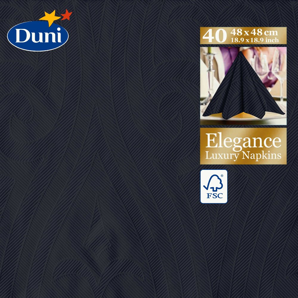 Duni 168453 Elegance - Tovaglioli da tavola, 48 x 48 cm, confezione da 240 pezzi, colore: Nero