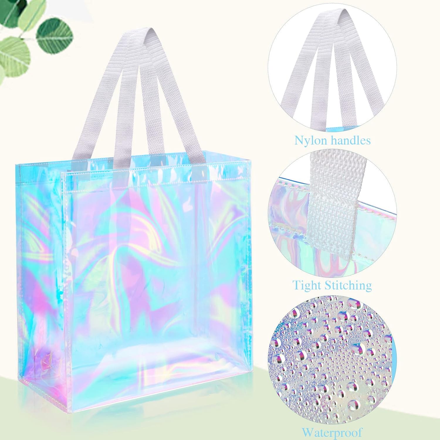 Eccliy 30 Pack 12x12x6 Inch Clear Tote Bag Stadium Approved Bulk Plastic Beach Tote Gift Bag with Handle for Gym Sports | 30 Pack, 12x12x6 Inch, Stadium Approved, Bulk, Tote Gift Bag, with Handle - Image 5