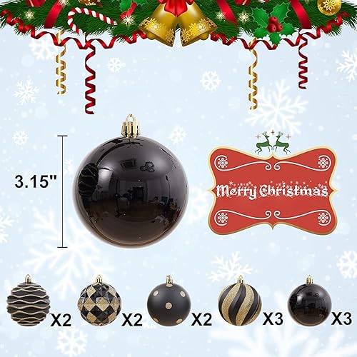 Miniatura 2 de Bolas de Navidad de 12 quilates de 80mm3.15", adornos decorativos para colgar, bolas de Navidad de plástico para el árbol de Navidad, adornos