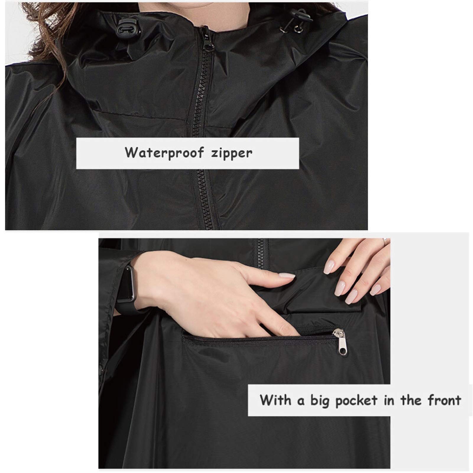 Lichtgewicht regenjas voor dames, korte regenjas, windjack, regenjack, windjack, waterdicht, ademend, outdoor, korte jas, overgangsjas met capuchon