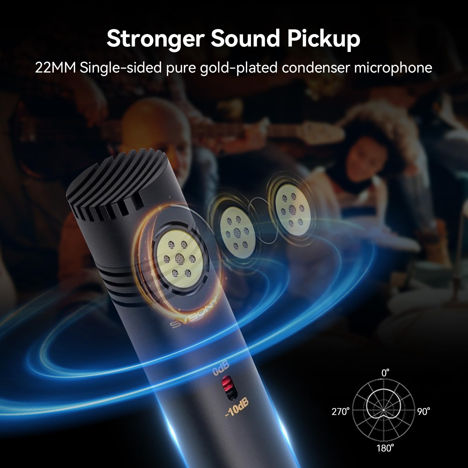 SVBONY SVMic M1 Cardioid Professional Stereo Condenser Microphone Kit, 10dB Sensitivity Attenuation - Image 3