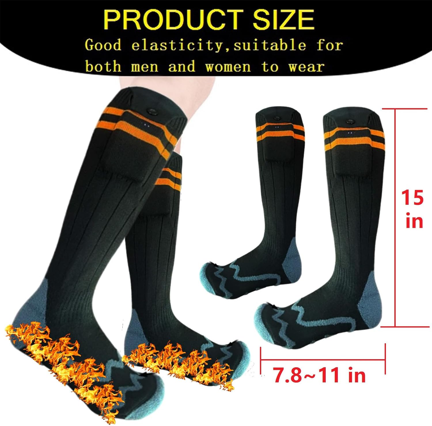 Heated Socks, Heated Socks for Women Men with App Control 2 * 8500mAh Rechargeable Electric Heated Socks Washable Warm Socks for Outdoors Work Skiing Hunting Riding Cycling Hiking Camping Xmas Gifts - Image 7