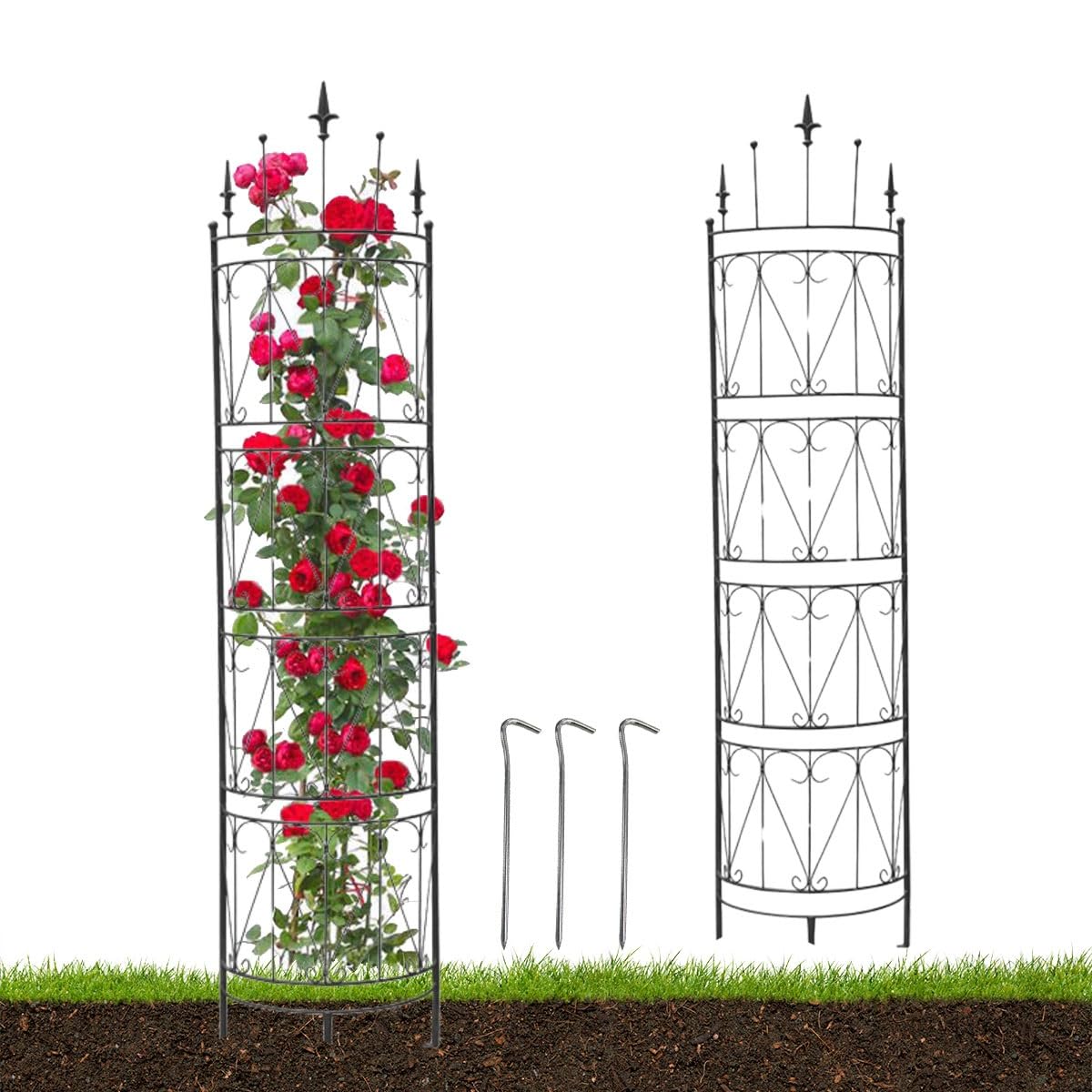 Traliccio da Giardino per Piante rampicanti, Pannelli di Recinzione in Metallo a Traliccio 133x27 cm 185x27 cm 237x27 cm, Robusto Traliccio di Supporto per clematide antiruggine, per Piante