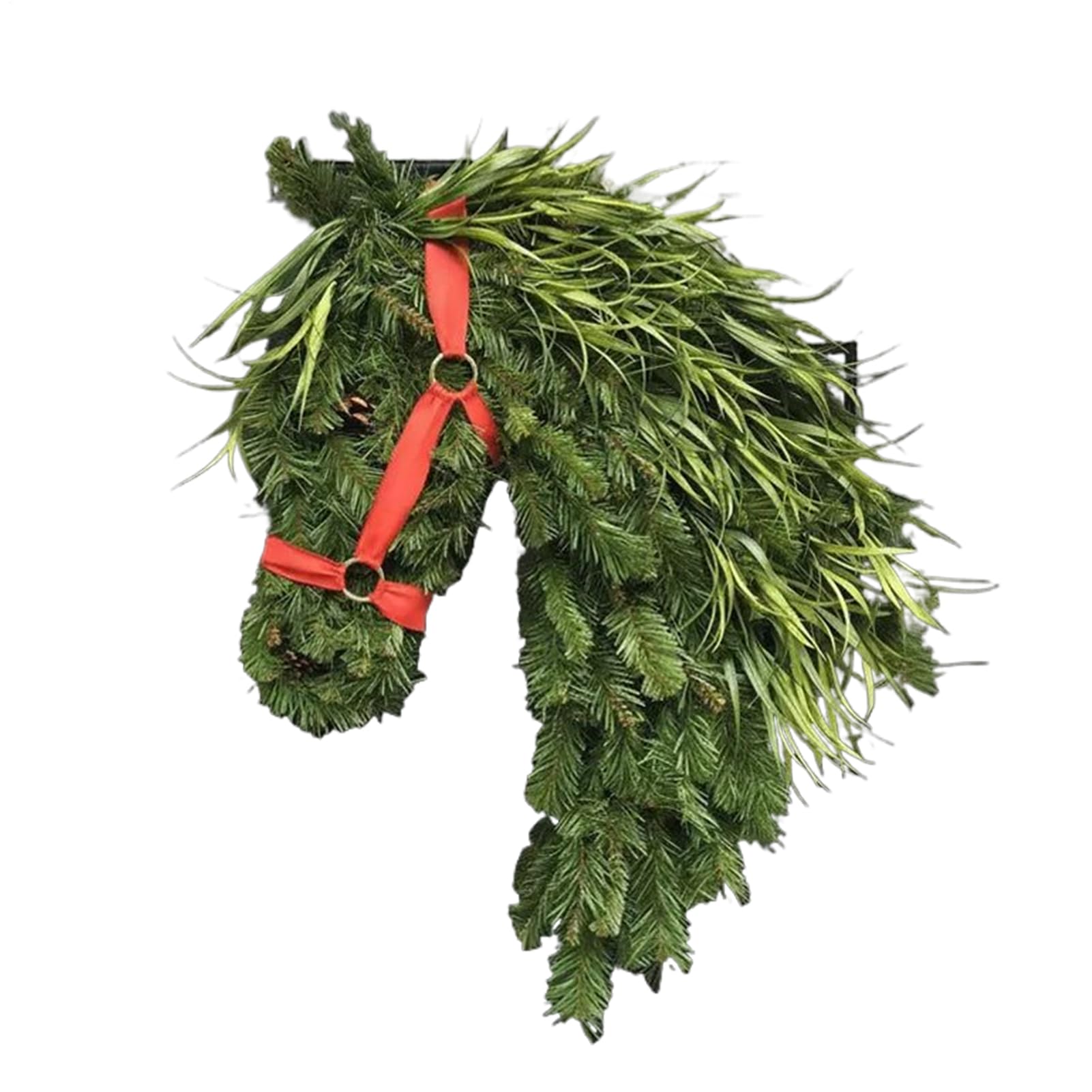 Couronne de Noël d'extérieur et décoration de porte de ferme réutilisable
