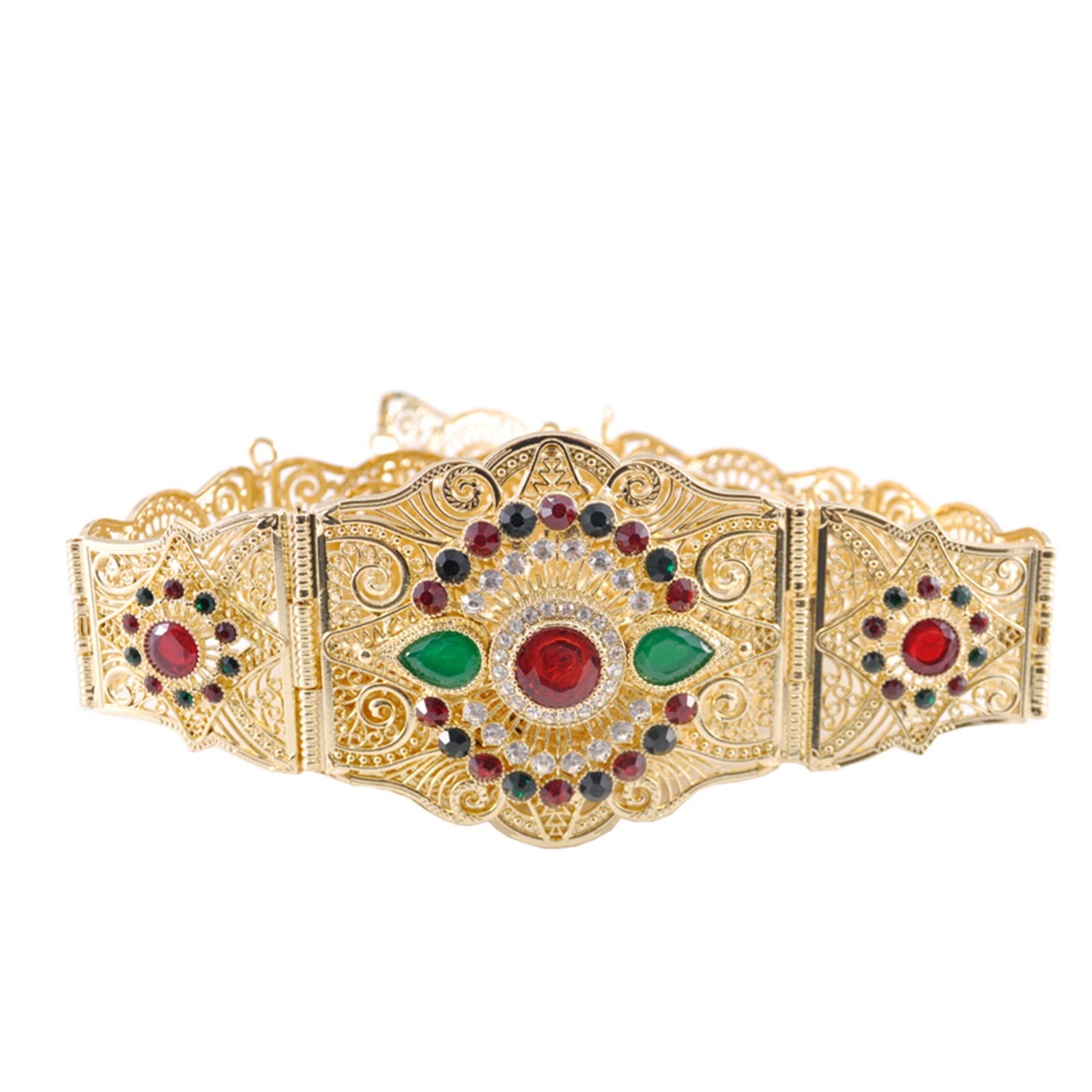 ZZSRJ Élégante Manches Longues Dames Bijoux de Mariage Ceinture en métal Strass Mode Ceinture Fille (Color : 2, Size : 42.91in)