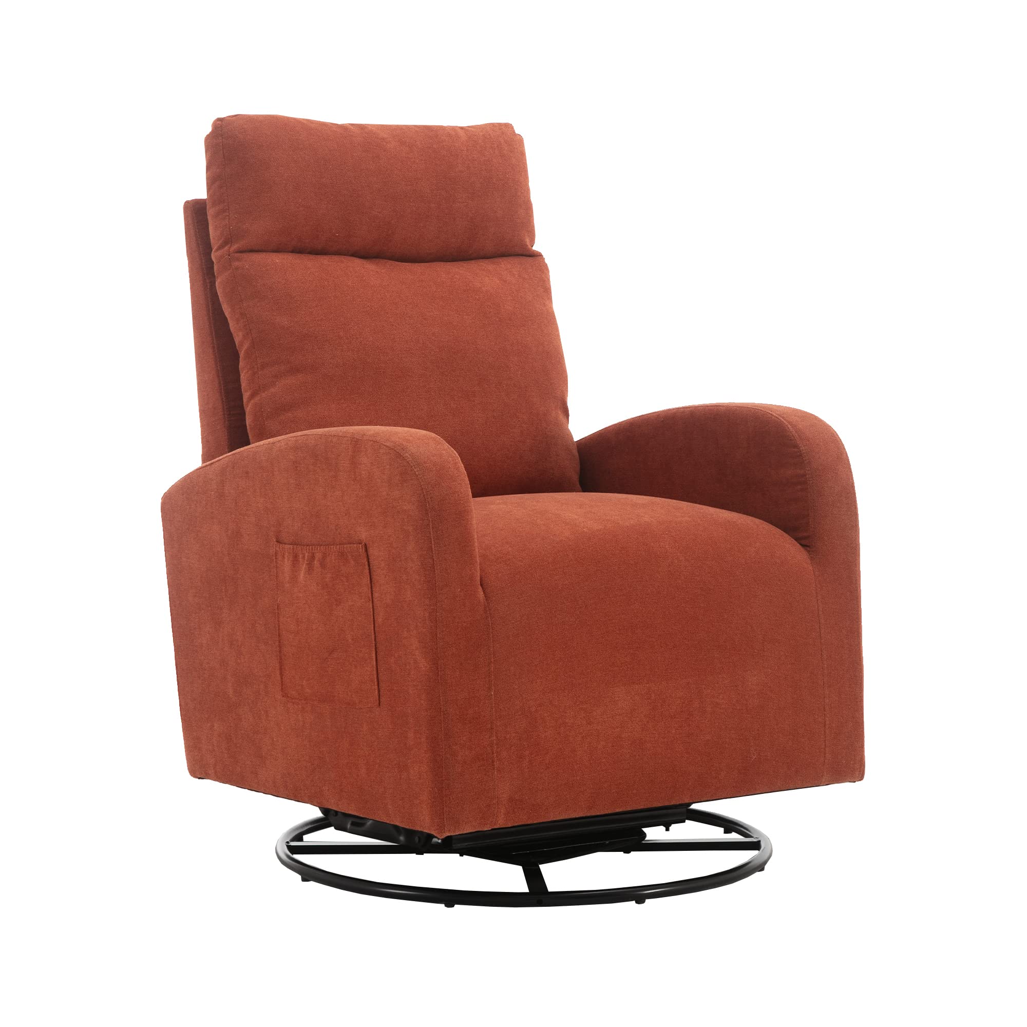 HomSof Rocker Recliner, Polyester Rocking Nursery, Modern Lounge Chair for Living Room, One Size, Orange Swivel Glider