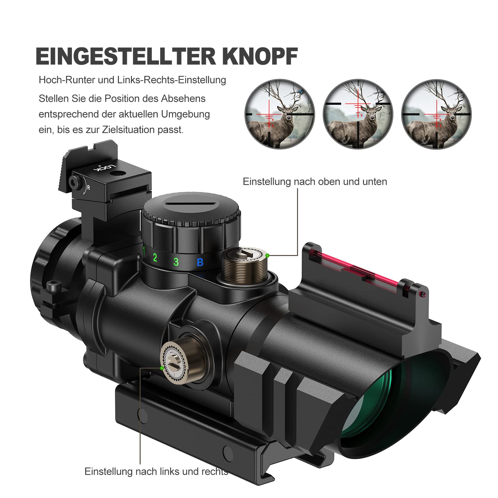 Viseur Point Rouge ACOG 4x32 - Fibre Optique Rouge - InTheTarget - Neuf