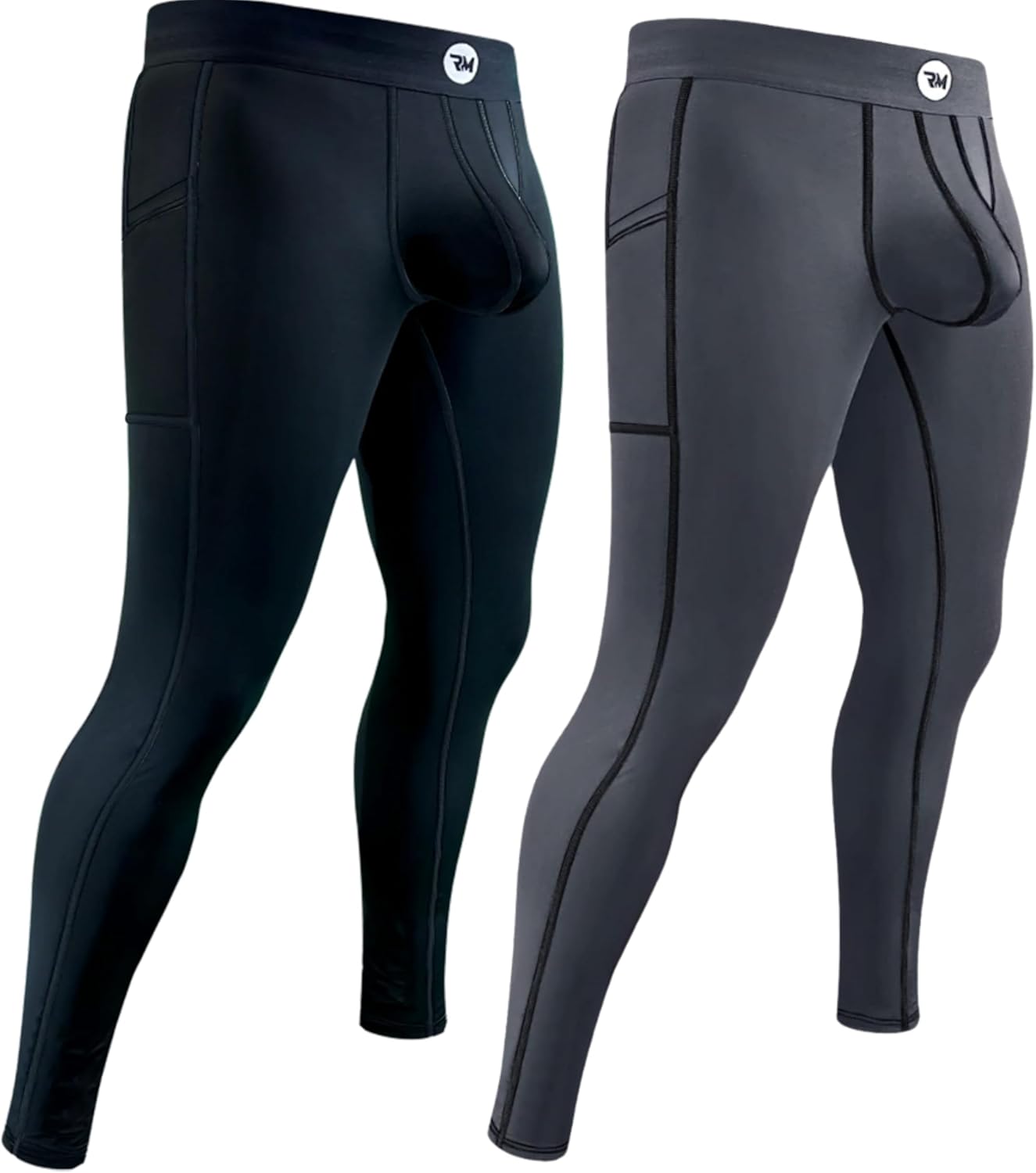 Real Men ABCD Pouch Compression Pants - 1, 2 & 3 Pack, Mens Leggings, Yoga Pants, Tights, Base Layer Men Cold Weather