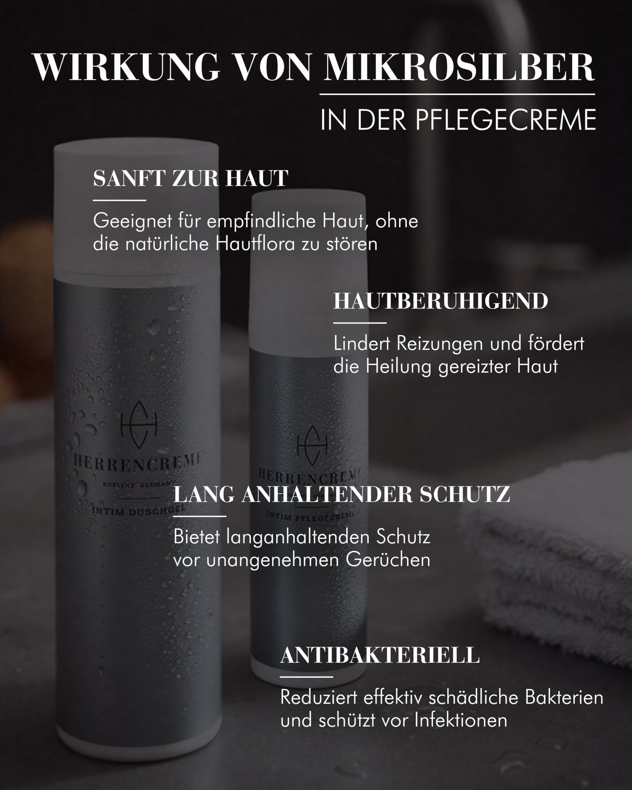 HERRENCREME Intim Pflegecreme für Männer 75 ml I Intimcreme mit Mikrosilber I Bei trockener & gereizter Haut I Intimpflege Männer vom Urologen entwickelt I vegan & dermatologisch getestet