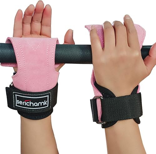 Correas de muñeca para levantamiento de pesas con muñequeras, muñequeras de cuero para levantamiento de pesas, correas de agarre para levantamiento