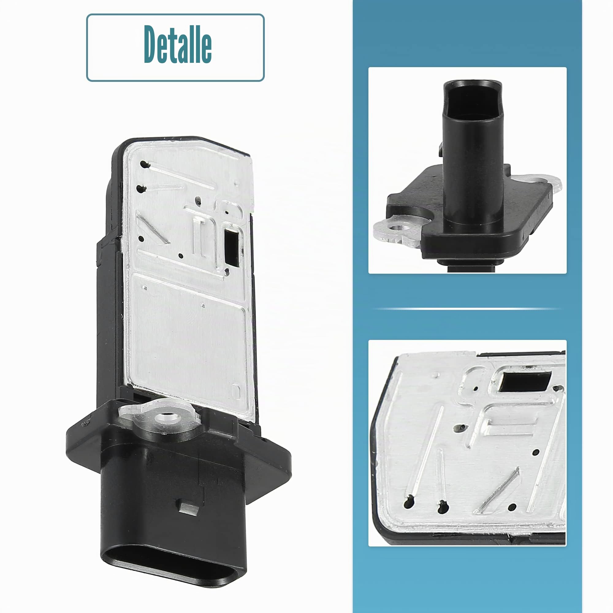 X AUTOHAUX Massa Aire Flujo Maf Sensor Para Audi Tts Quattro 09-10 | Negro, Aluminio Y Plástico, 5 Pasadores, 06F906461A, Para Audi A4/A3/Tt 05-10, Para Volkswagen Jetta 05-09, Passat 06-08