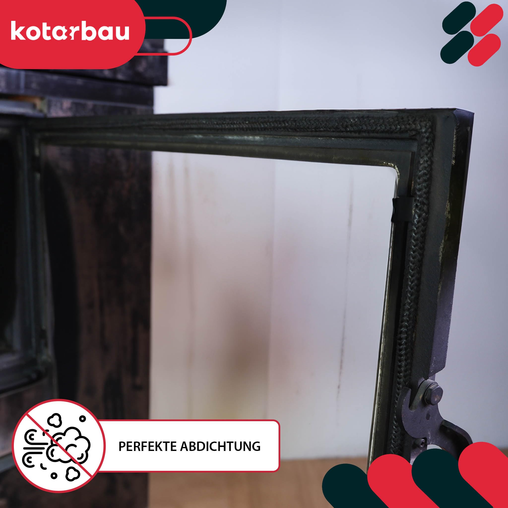 KOTARBAU® Sznur Do Uszczelniania Drzwi Kominka Pieca - 8 MM - 2,5 M -Przędza Szklana - Zestaw Naprawczy - Klej