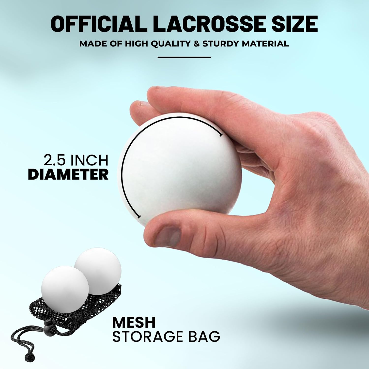 Lacrosse Balls Official Regulation Size, Therapy Balls for Muscle Relief, Trigger Point Therapy, Self-Massage - Ideal for Dog Toy & Training (White or Multicolor 6 Pack or 12 Pack)