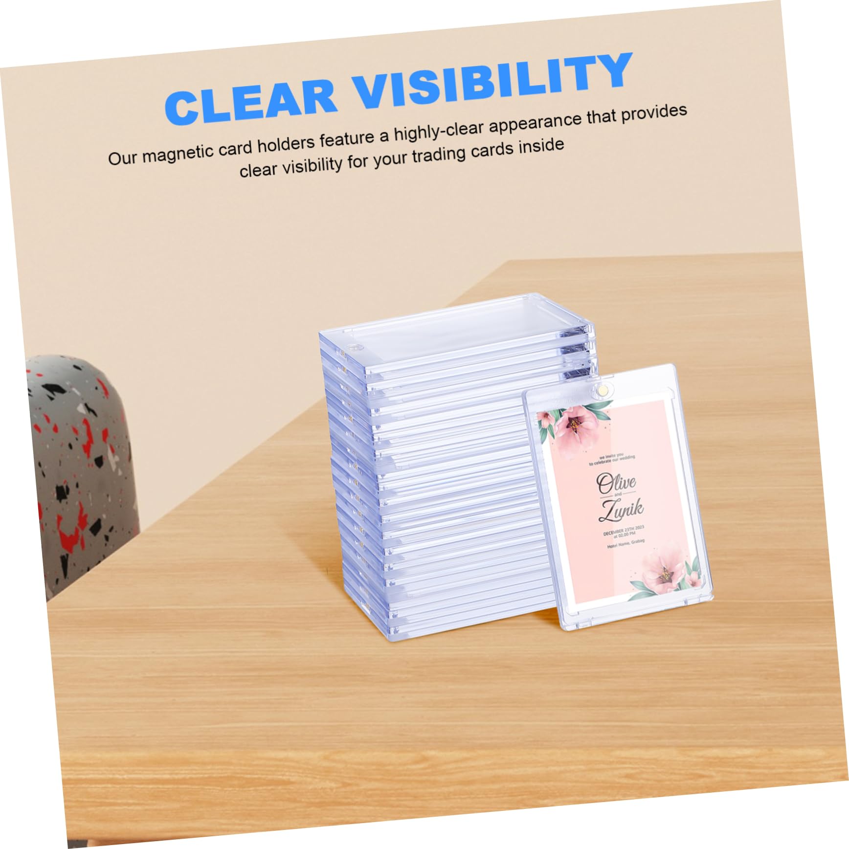 Alasum 18 Pezzi Custodie Magnetiche per Carte Collezionabili in Ps, Trasparenti e Resistenti, Protezione per Carte da Gioco e Sportive