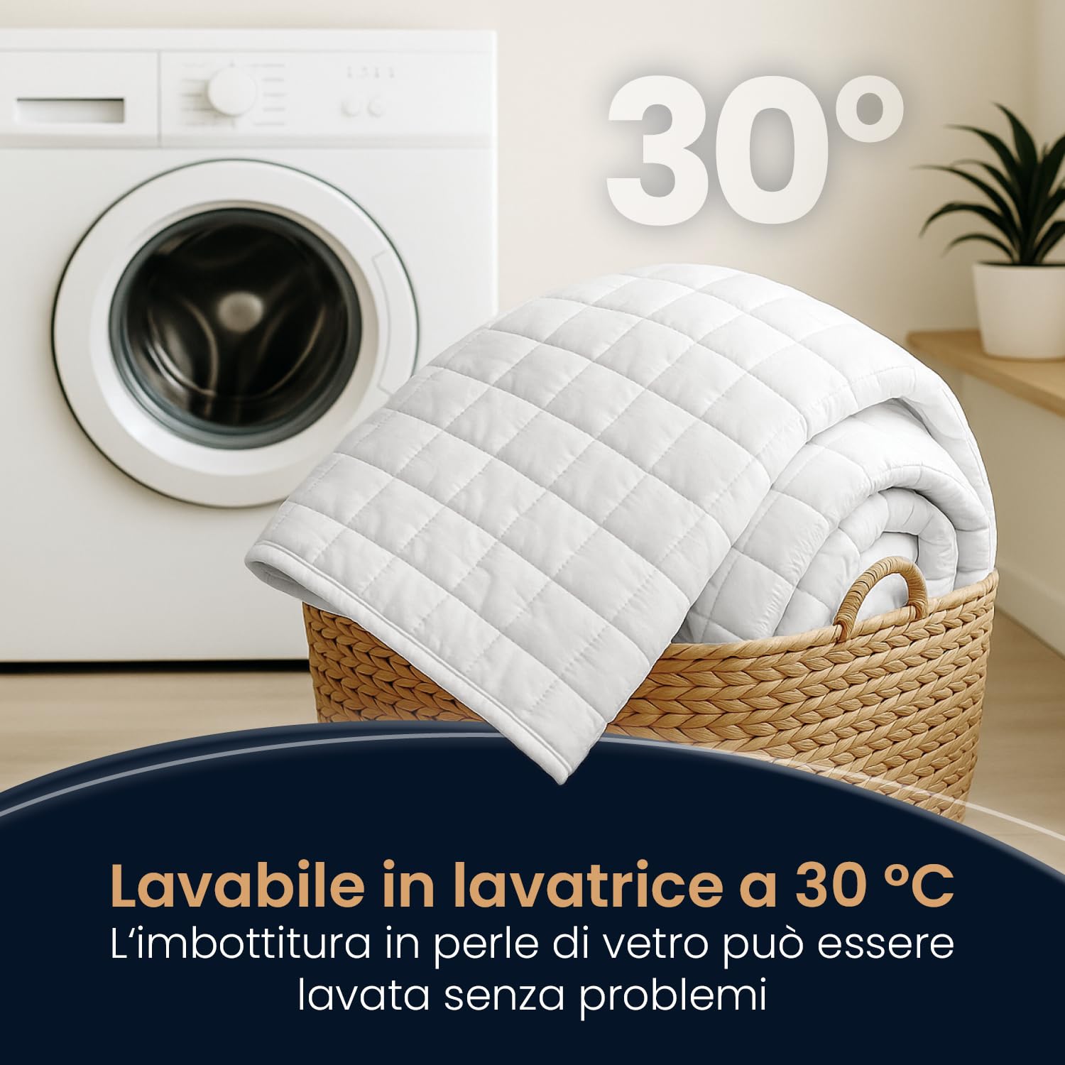 ELONEO Coperta Ponderata 135x200 cm 9 kg, certificata TÜV e Oeko-Tex, Weighted Blanket in 100% cotone, coperta rilassante e terapeutica antistress, coperta pesante per dormire