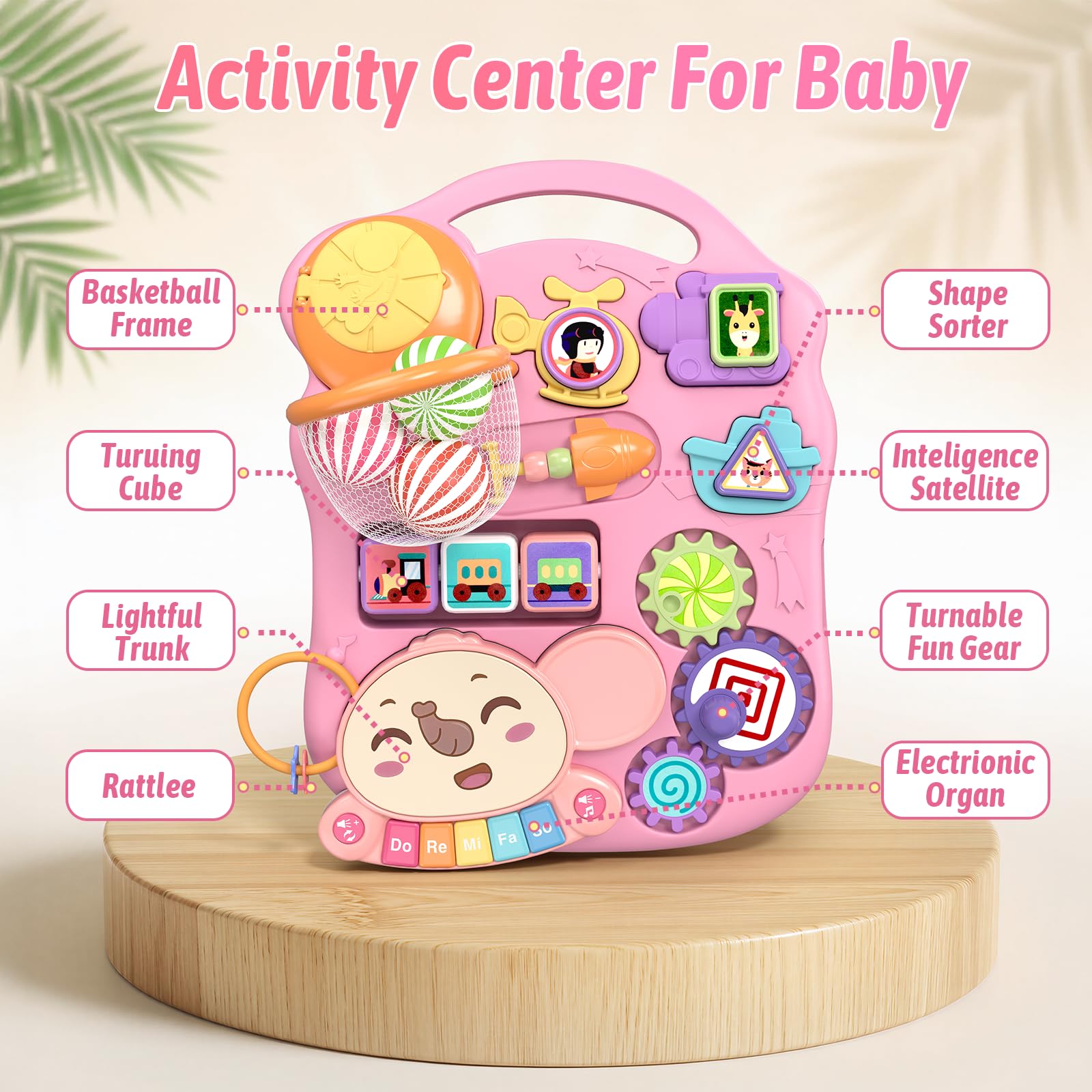 QDRAGON Andador Bebes, Correpasillos Bebe, Tacata Bebe con Actividades, Musical, Velocidad Regulable, 2 en 1 Caminador Bebe, Juguetes Regalo Para Bebés +6 Meses, Rosa