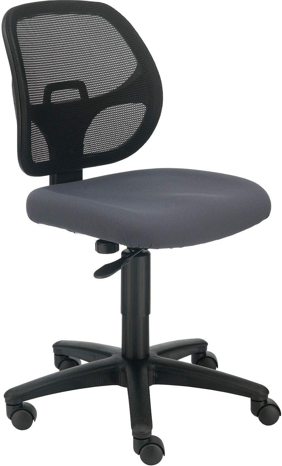 Global Industrial Armless Mesh Back Office Chair, Fabric, Gray