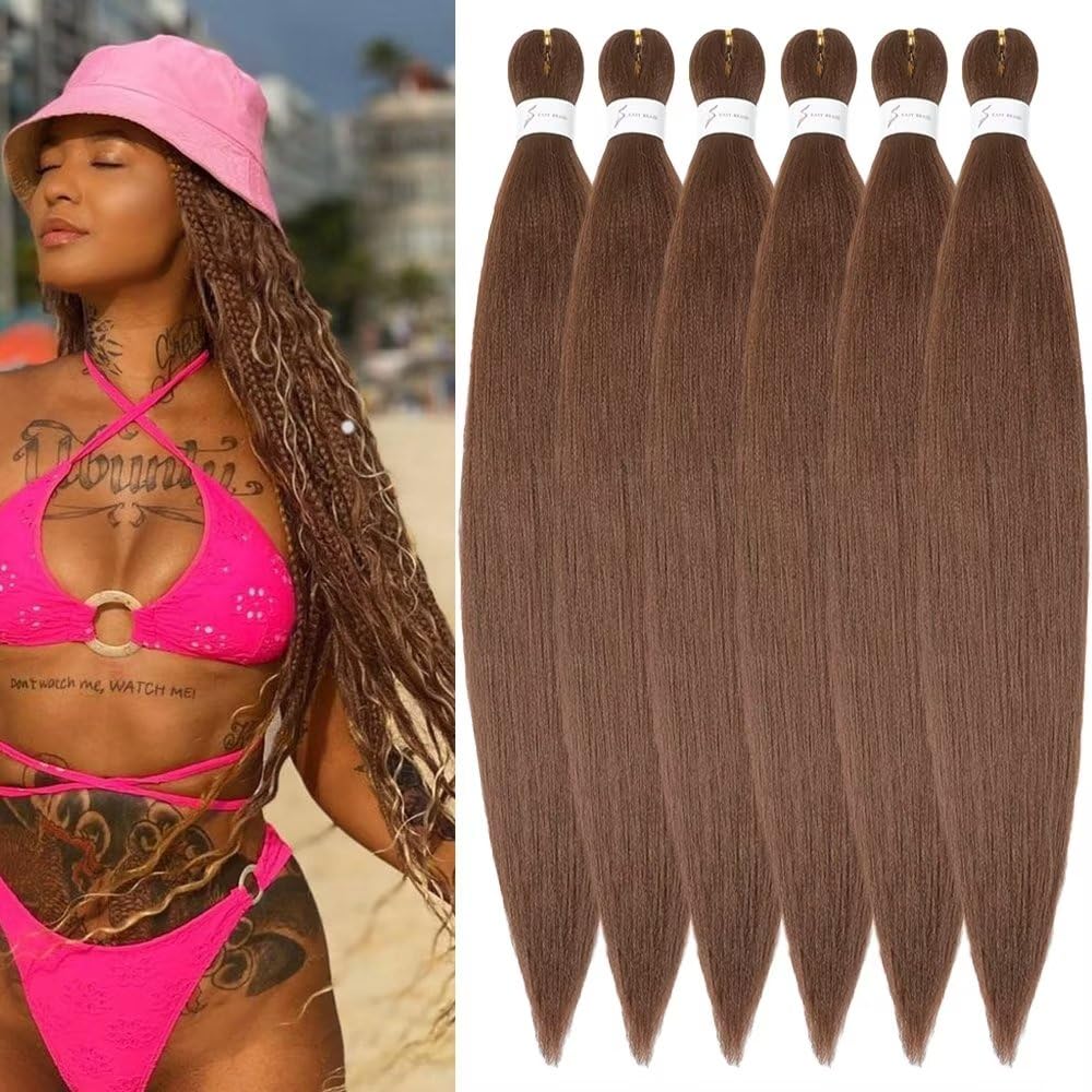 YDDM Capelli Per Treccine Africane Rosa Extension Treccine Texture Yaki Easy Install per Principianti 20 Pollici 3 Pezzi Capelli Leggeri e Naturali per Box Braids, Twist e Crochet — view 15