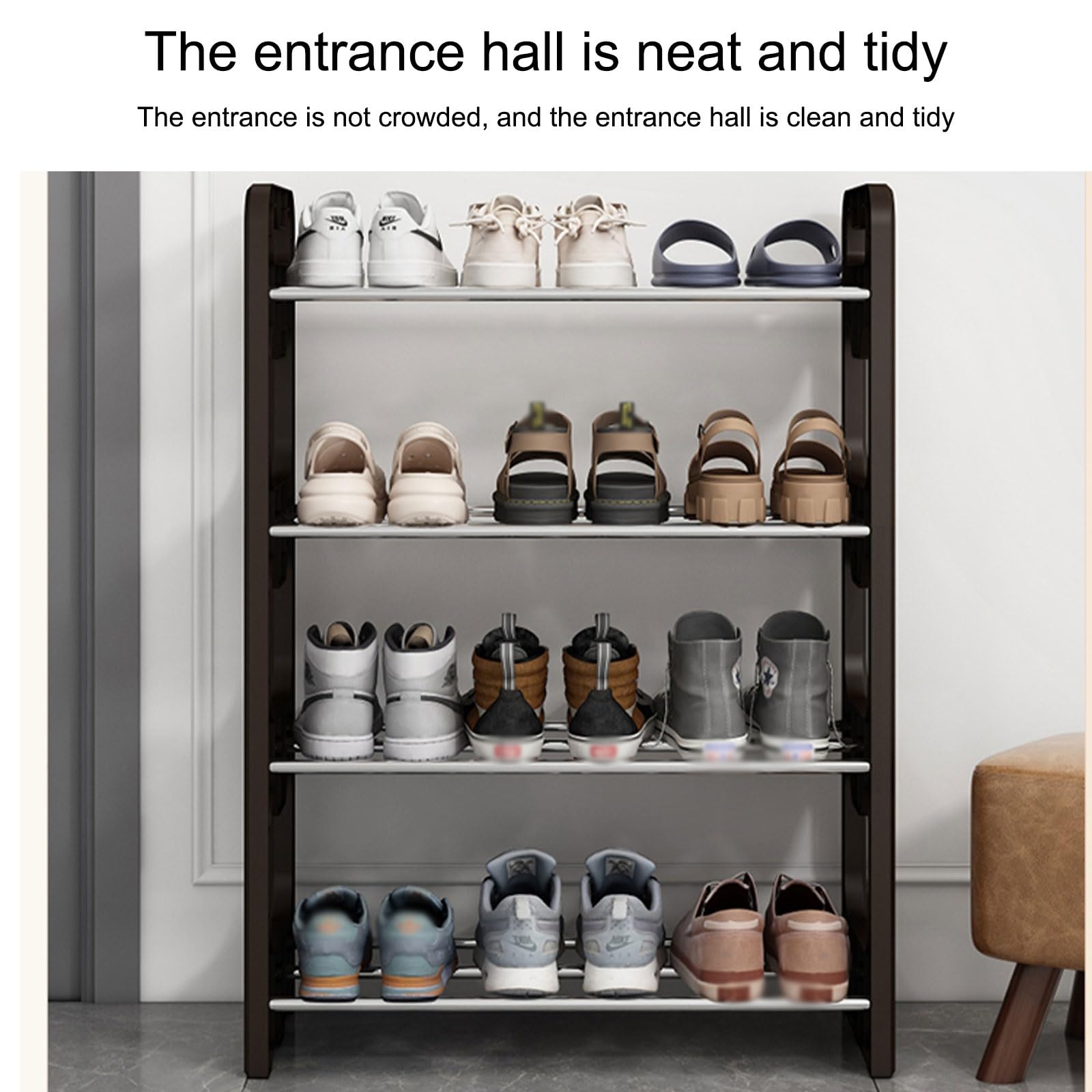 JHDXL Multifunzionale Portascarpe Verticale, Portascarpe Salvaspazio, Organizzazione Scarpiera, Scarpiera Ingresso, Per Corridoio,Soggiorno E Camera Da Letto(White,54.5 * 60cm/21.4 * 23.6in)