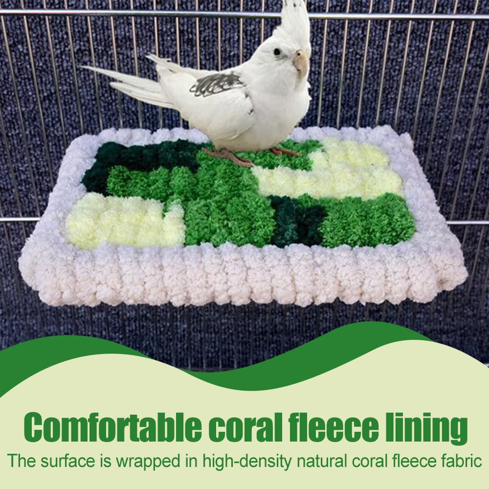 MiOYOOW Cama de jaula para pájaros, nido colorido para dormir, hamaca colgante cálida para pájaros, marco de acero inoxidable 304 integrado para plataforma de pie de invierno, suministros de jaula de