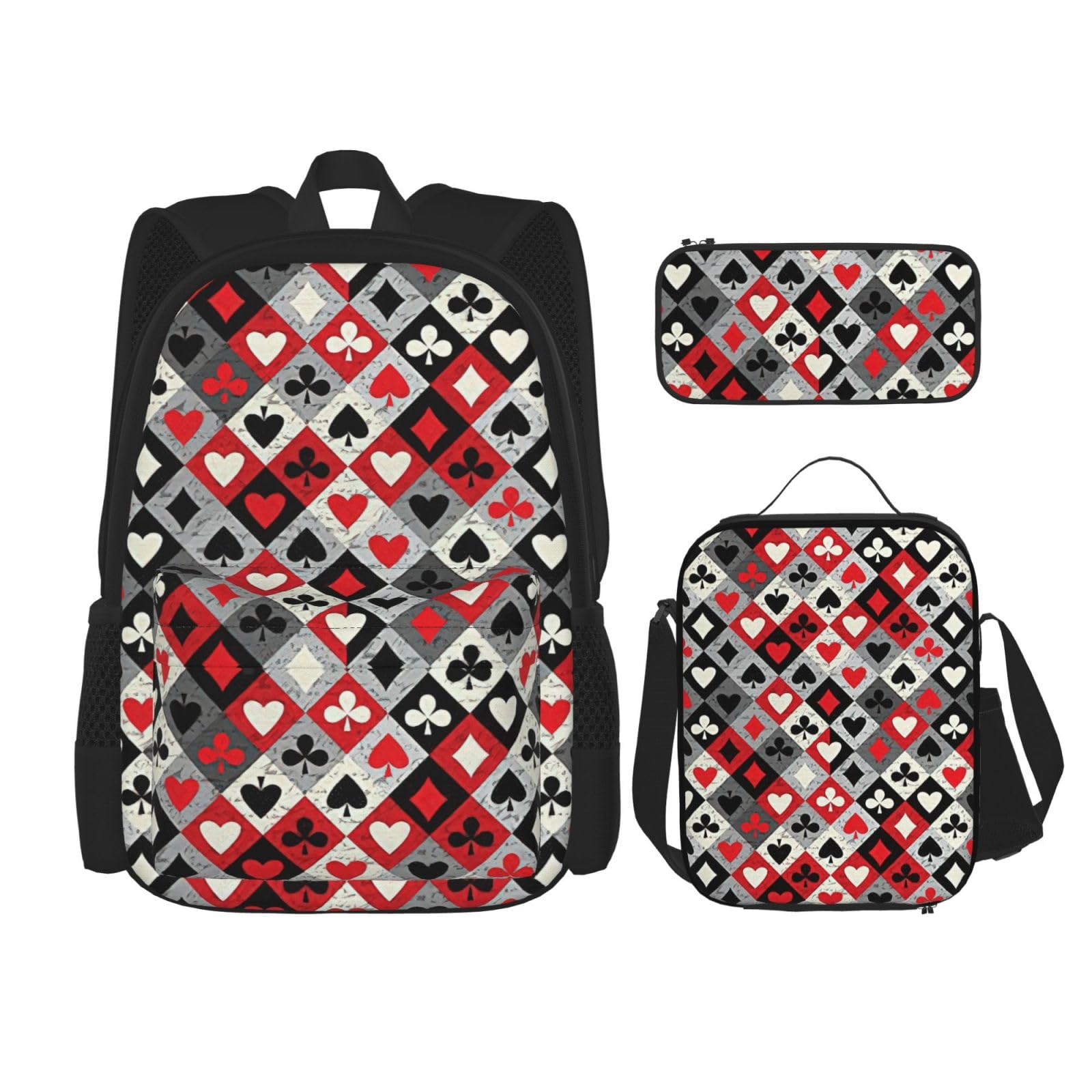 Zaino, borsa portapranzo, astuccio, set da 3 pezzi, per lavoro e