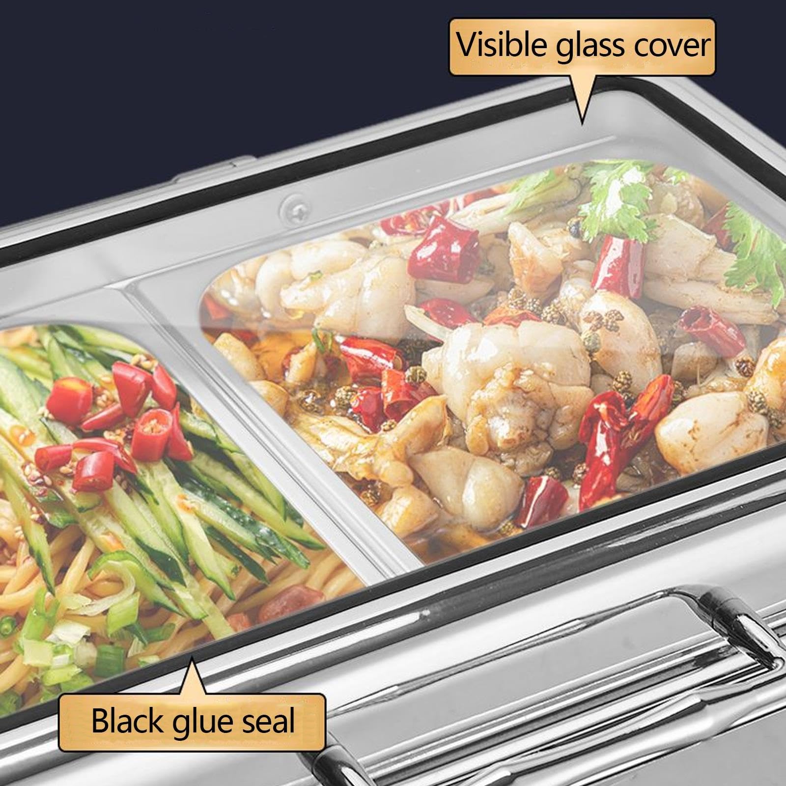 Scaldavivande per Buffet in Acciaio Inox con Coperchio Visibile Buffet