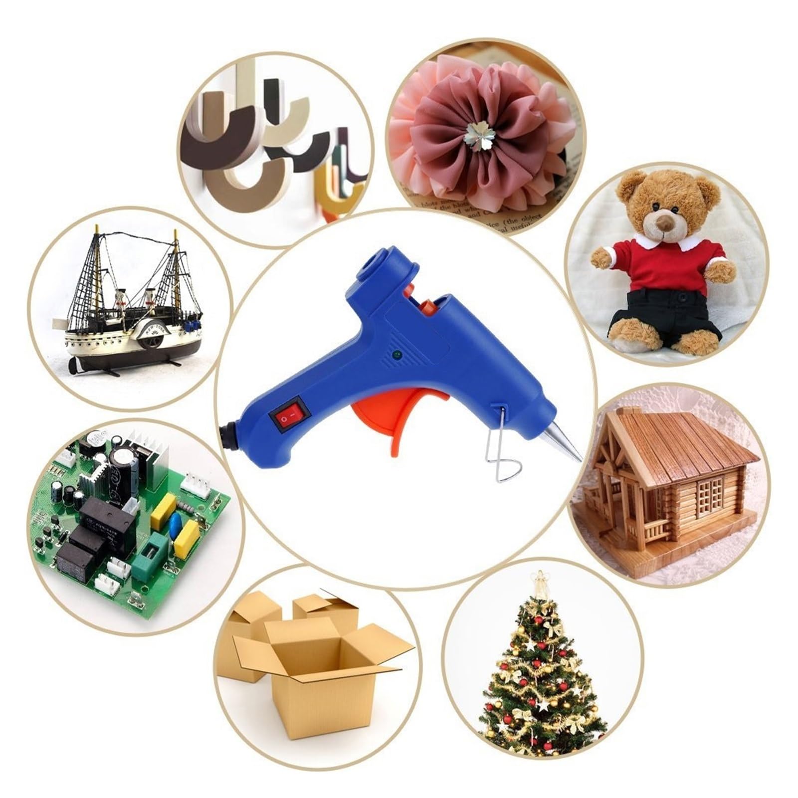 Pistola For Colla A Caldo Da 20 W Con Stick Di Trasparente 7 Mm Mini US/EU Strumento Riparazione For A Temperatura Elettrica Calore Speciale Sti Riscaldamento Rapido(Set 5)