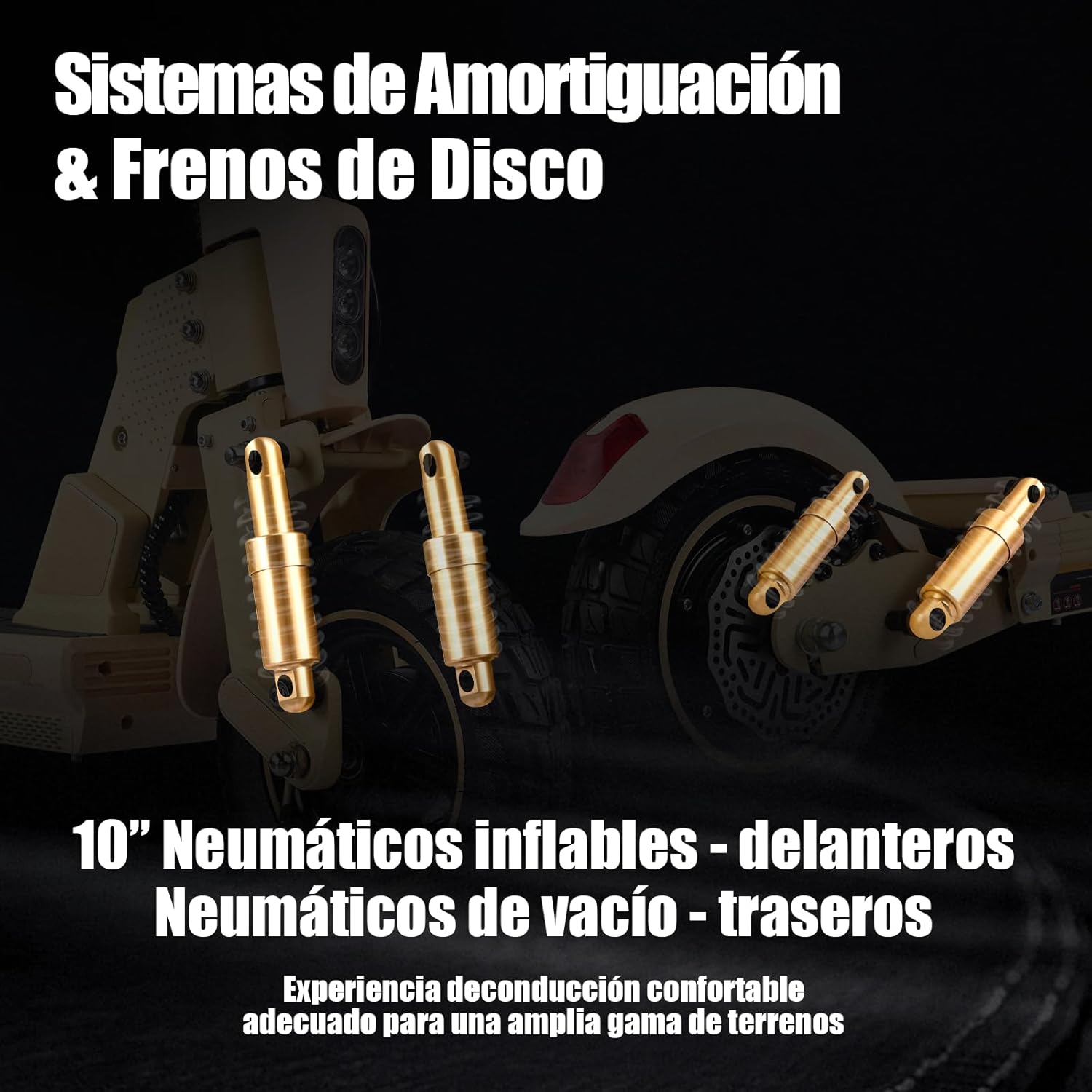 HONEYWHALE C1 Electric Scooter suspension and brakes