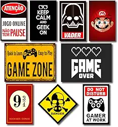 Kit Placas Decorativas Geek Nerd Frases Mdf - 9 Placas