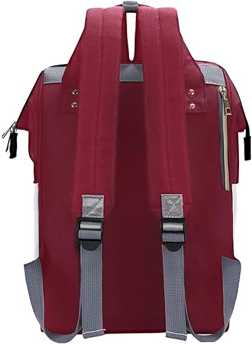 Miniatura 7 de Bolsa de pañales de bulldog francés tatuado para mujer, mochila de gran capacidad, impermeable, mochila de viaje para computadora portátil