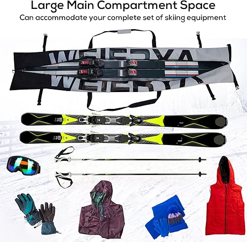 Miniatura 5 de Bolsa de esquí de hasta 70.9 in, bolsa de snowboard impermeable para esquí y viajes