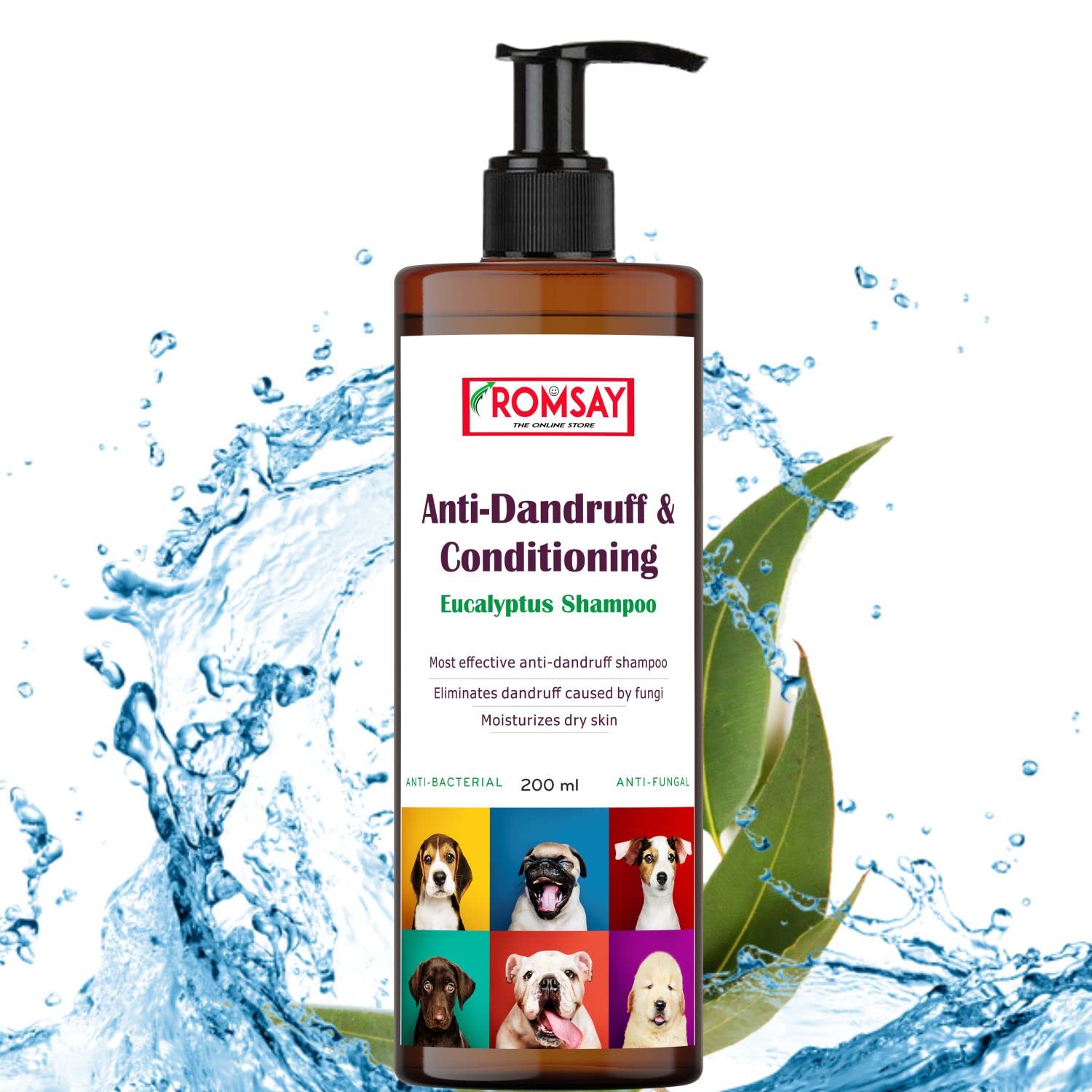 ROMSAY Eucalyptus Mint Fragrance Shampoo | Most Effective Eliminates| Dandruff Free | Moisturizes Dry Skin | Dog & Cat Shampoo | Enriched Shampoo | Dog Shampoo for Pomeranian, shih tzu Puppy, Rottweiler Adult, German Shepherd, Labrador and Golden Ret (B0BW4B4NHC) Amazon Price History, Amazon Price Tracker