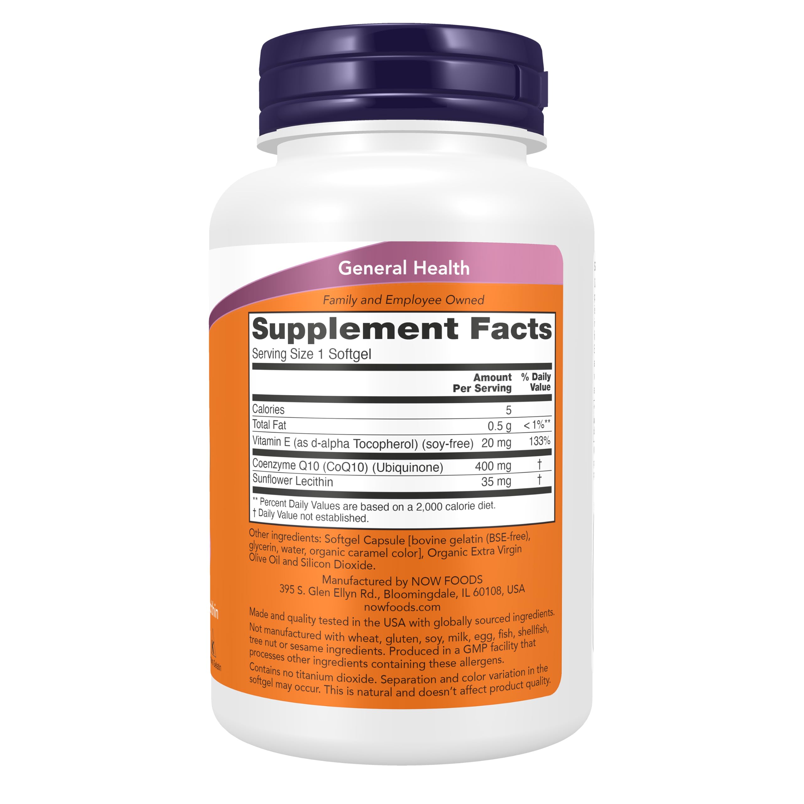 Now Supplements, CoQ10 400 mg, Pharmaceutical Grade, 60 Softgels — Amazon image 2